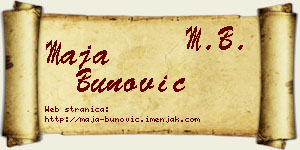 Maja Bunović vizit kartica